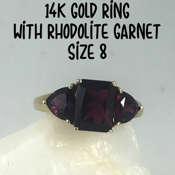 Jewelry - 14K Gold Ring with Rhodolite Garnet